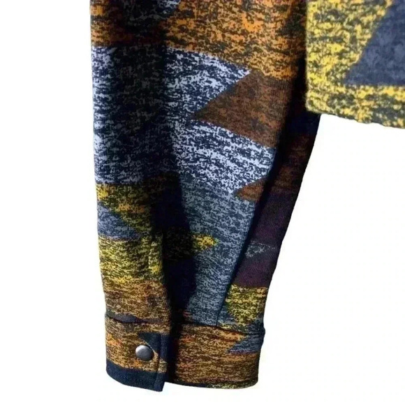 LuLaRoe Motorcycle Style Asymmetrical Aztec Print Jacket Zipper Pockets Size L - Picture 8 of 12